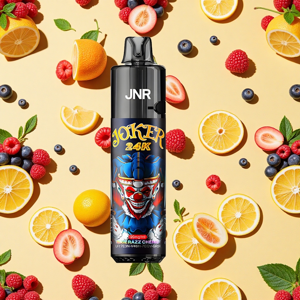 JNR Joker 24K Puffs 2+10ml E-liquid Refillable 800mAh Battery Capacity Blue Razz Cherry