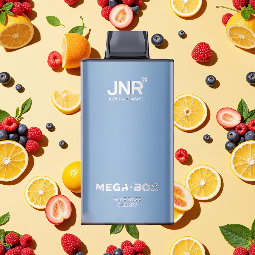 JNR Mega Box 25000 Puffs 30ml E-liquid 850mAh Battery Capacity Dual Mesh Coil Blue Razz Cherry