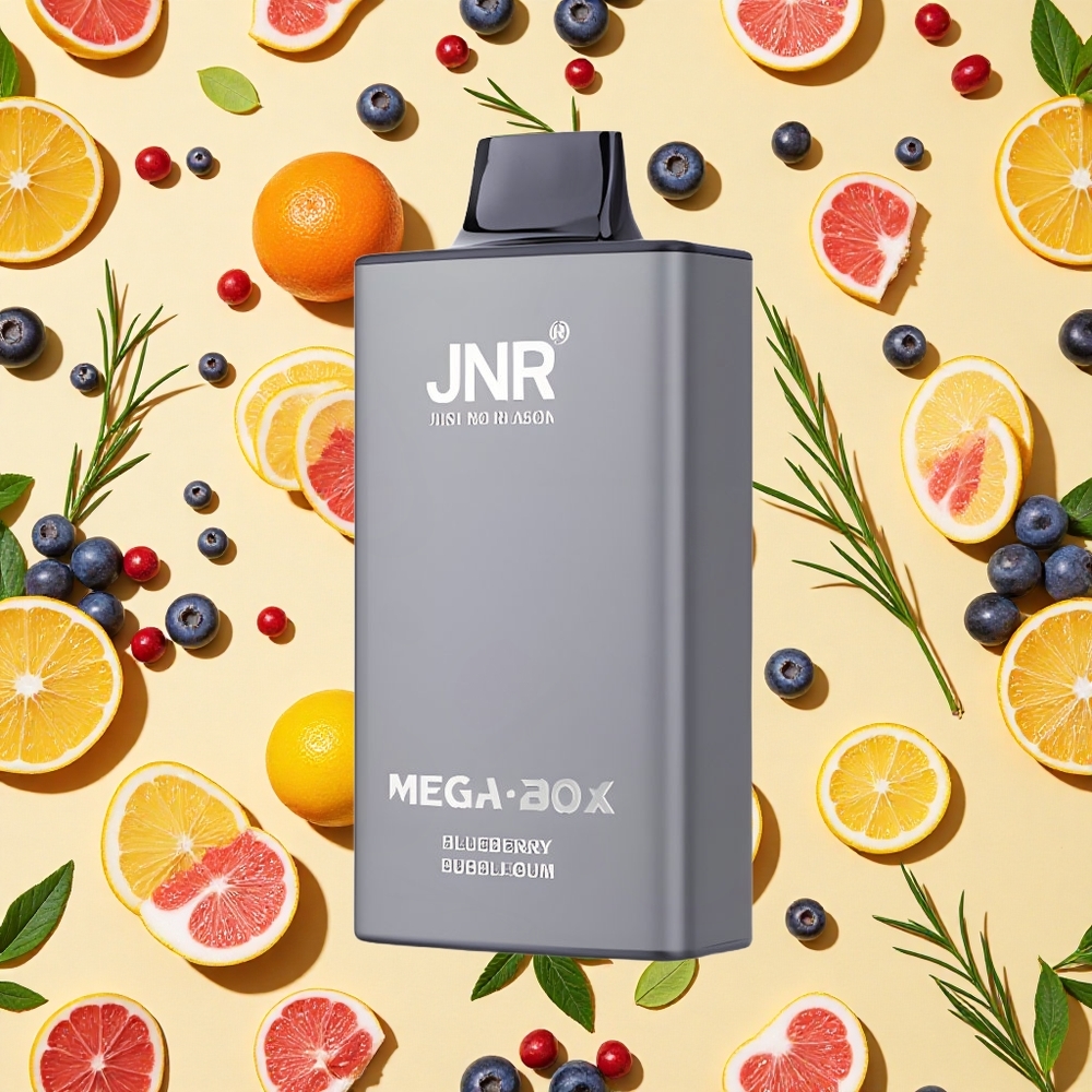 JNR Mega Box 25000 Puffs 30ml E-liquid 850mAh Battery Capacity Dual Mesh Coil Blueberry Bubblegum