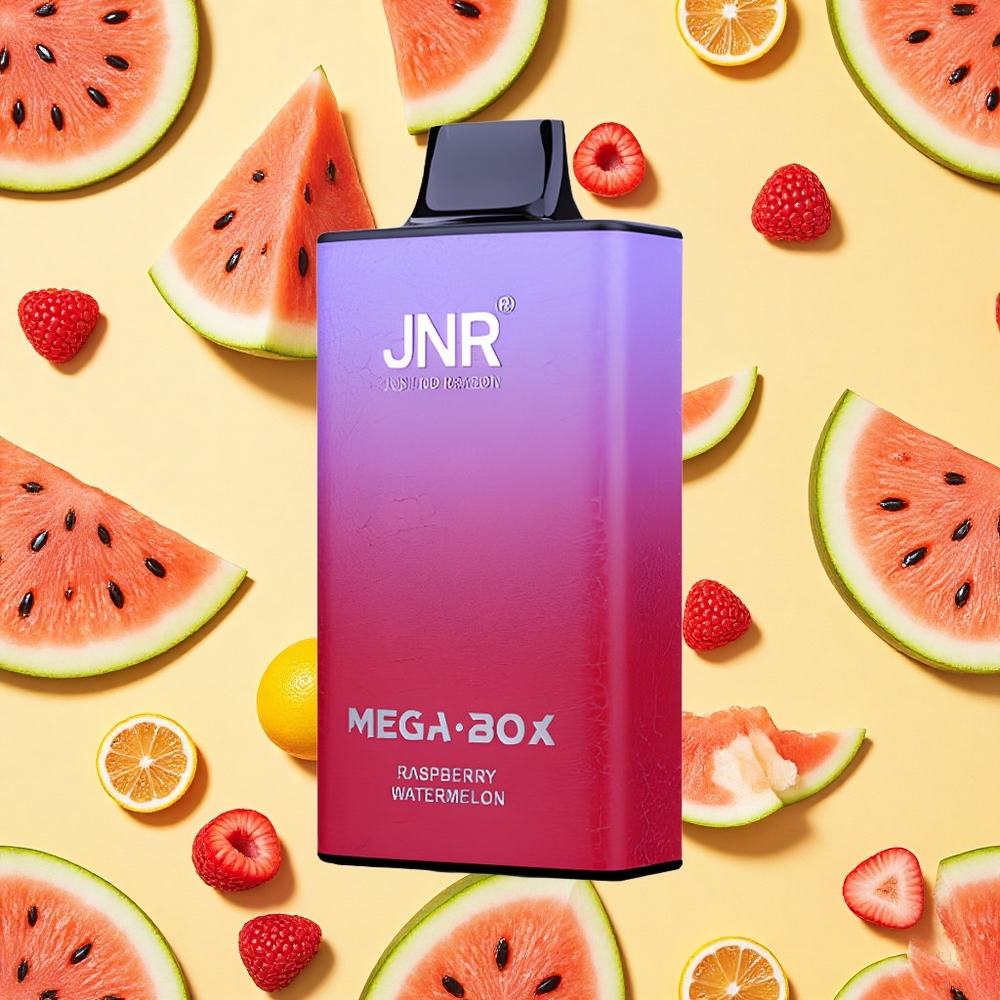 JNR Mega Box 25000 Puffs 30ml E-liquid 850mAh Battery Capacity Dual Mesh Coil Raspberry Watermelon
