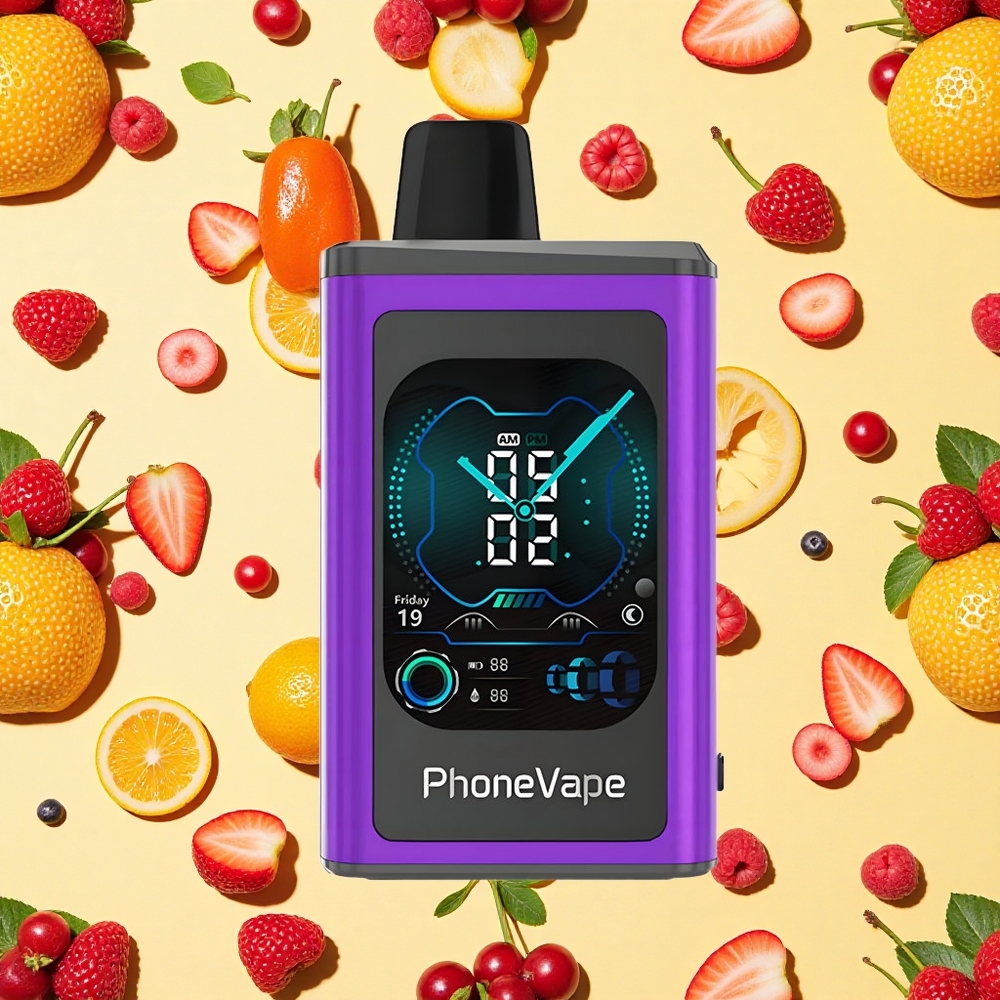 JNR PhoneVape 30000 Cherry Strawberry Raspberry 850mAh Battery Capacity Type-C Charging Battery