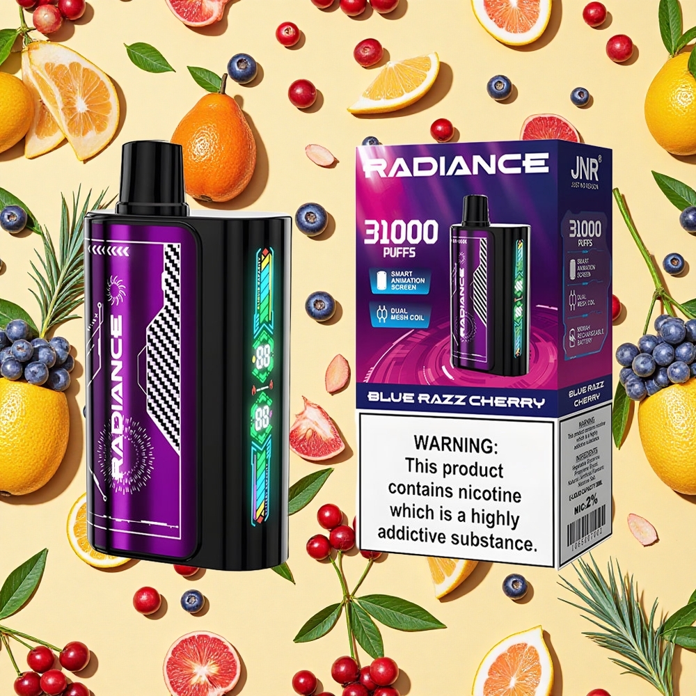 JNR Radiance 31000 Puffs 28ml E-liquid Dual Mesh Coil Blue Razz Cherry