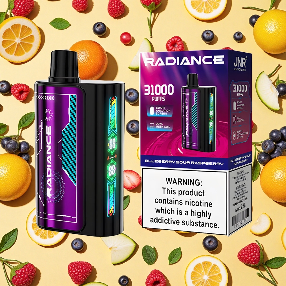 JNR Radiance 31000 Puffs 28ml E-liquid Dual Mesh Coil Blueberry Sour Raspberry