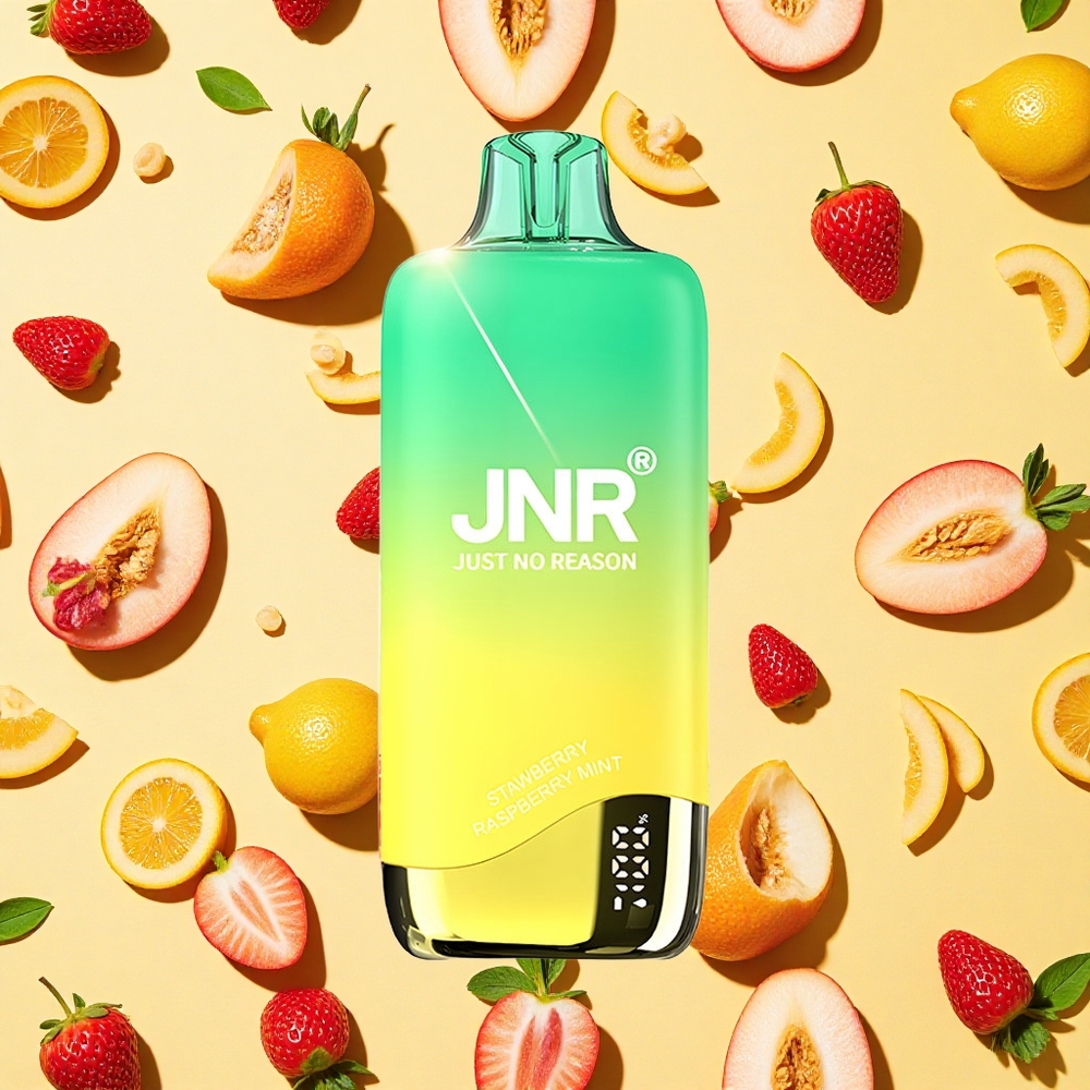 JNR Rainbow 10500 Puffs 18ml E-liquid Strawberry Peachmint 08ohm Mesh Coil USB-C