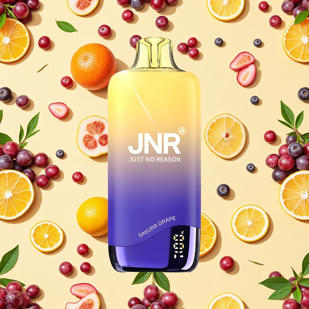 JNR Rainbow 10500 Puffs Sakura Grape Mesh Coil 18ml E-liquid USB-C