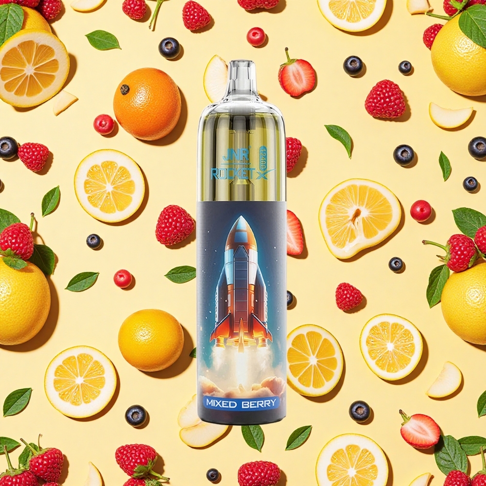 JNR Rocket-X 12400 Puffs Mixed Berry RGB Airflow Mesh Coil 25ml E-liquid Type-C Charging