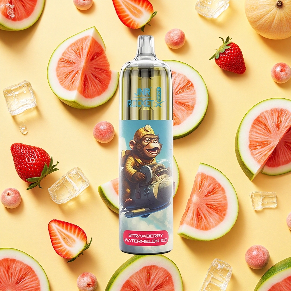 JNR Rocket-X 12400 Puffs Strawberry Watermelon Ice RGB Airflow 850mAh Battery Capacity Type-C Charging