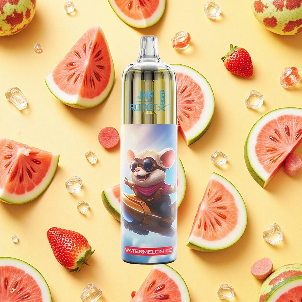 JNR Rocket-X 12400 Puffs Watermelon Ice RGB Type-C Charging Mesh Coil 850mAh Battery Capacity