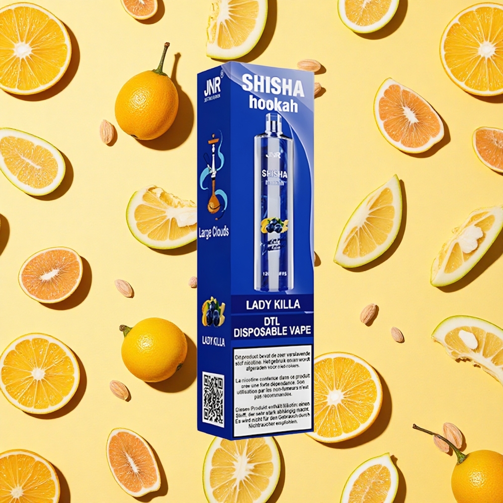 JNR Shisha Hookah 12000 Puffs 24ml E-liquid 750mAh Battery Capacity Type-C Charging Lady Killa