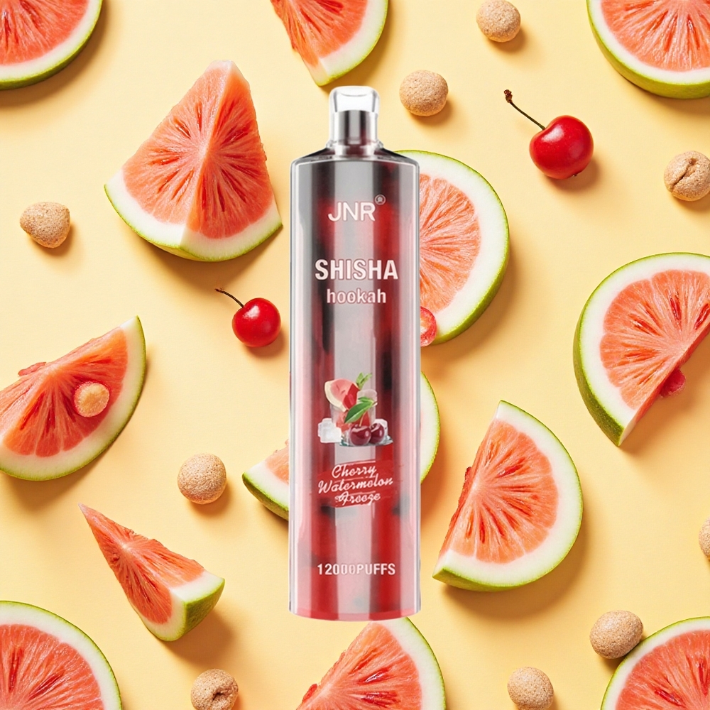 JNR Shisha Hookah 12000 Puffs 24ml E-liquid Cherry Watermelon Freeze 750mAh Battery Capacity