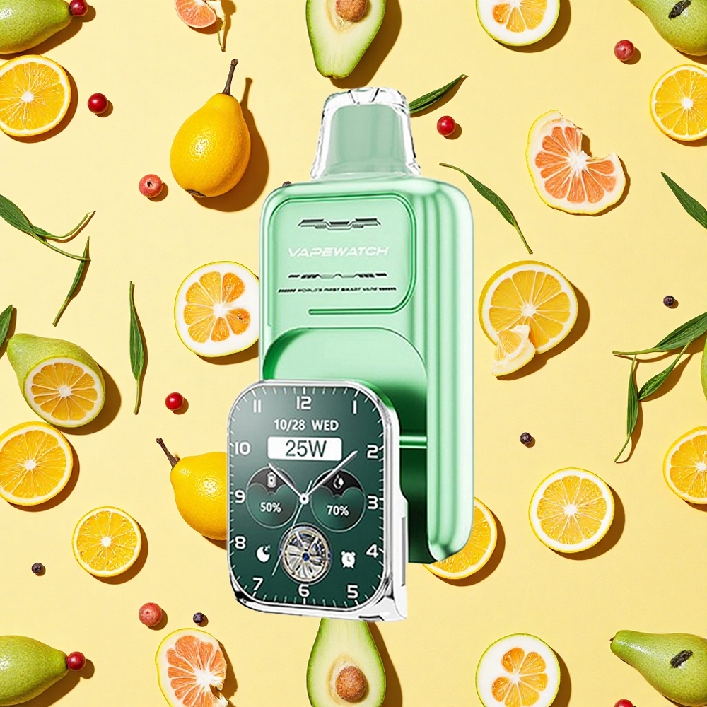 JNR VapeWatch 30000 Puffs 19ml E-liquid 5 Nicotine Miami Mint Dual Mesh Coil Type-C Charging