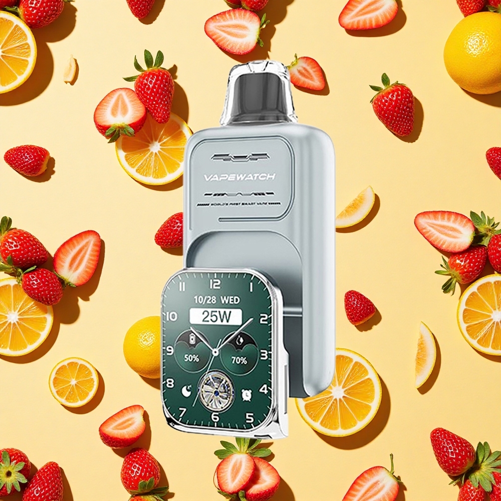 JNR VapeWatch 30000 Puffs 19ml E-liquid 5 Nicotine Strawberry Ice Dual Mesh Coil Type-C Charging