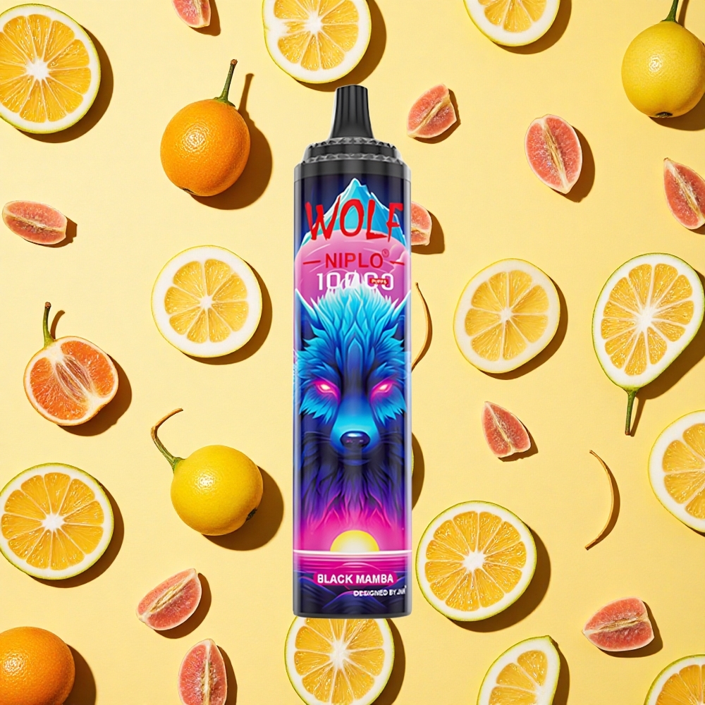 JNR Wolf Niplo 10000 Puffs 20ml E-liquid 025 Nicotine Type-C Charging Black Mamba