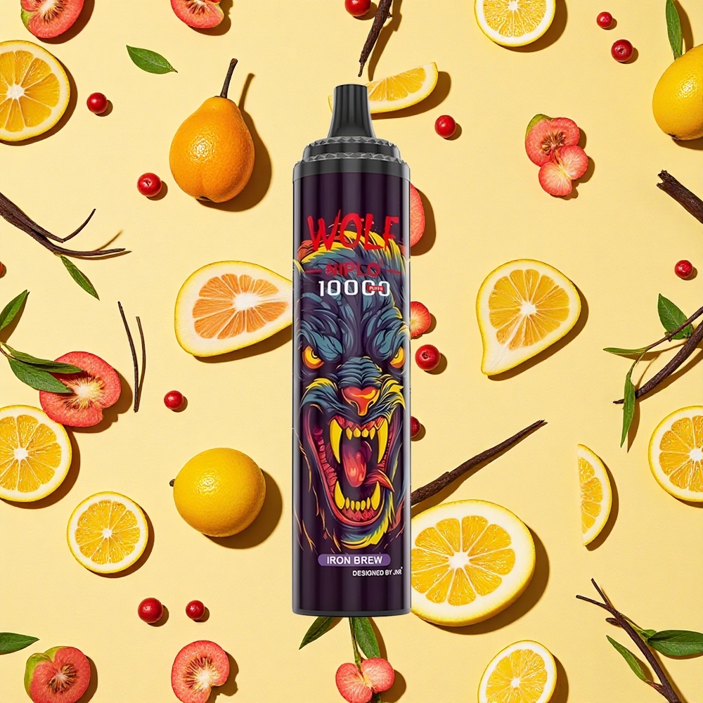 JNR Wolf Niplo 10000 Puffs Iron Brew 20ml E-liquid 025 Nicotine Type-C Charging Fast Charge