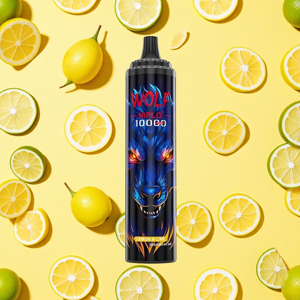 JNR Wolf Niplo 10000 Puffs Lemon Lime Mesh Coil 10 Ohm 20ml E-liquid Type-C Charging