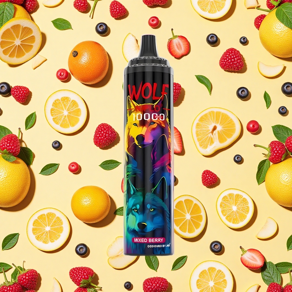 JNR Wolf Niplo 10000 Puffs Mixed Berry Mesh Coil 10 Ohm Type-C Charging