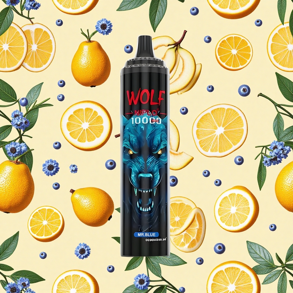 JNR Wolf Niplo 10000 Puffs Mr Blue 20ml E-liquid Mesh Coil 025 Nicotine Type-C Charging