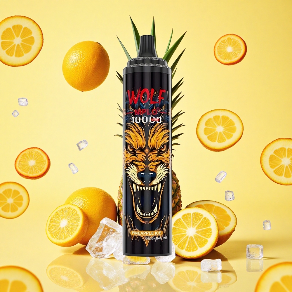 JNR Wolf Niplo 10000 Puffs Pineapple Ice 20ml E-liquid 025 Nicotine Type-C Charging