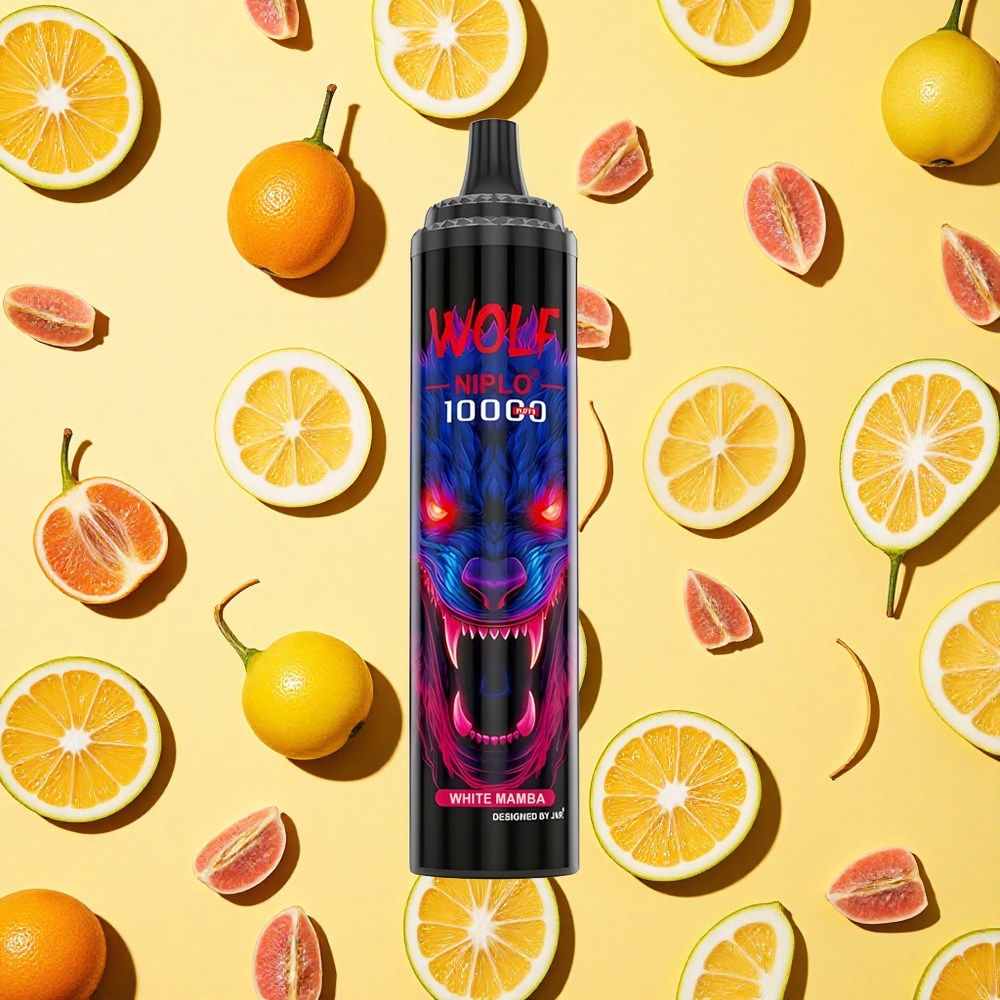 JNR Wolf Niplo 10000 Puffs White Mamba 20ml E-liquid Mesh Coil 025 Nicotine Type-C Charging