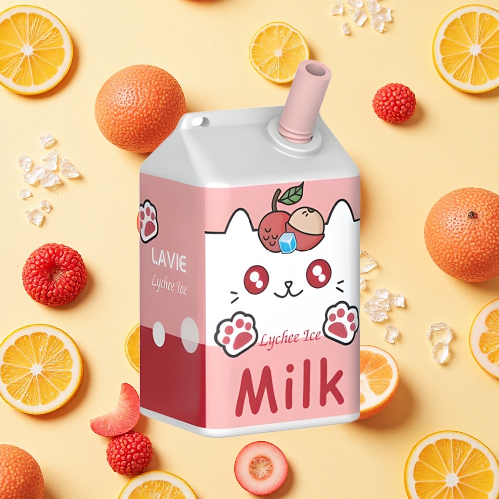 LAVIE Milk 7000 Puffs Lychee Ice 16ml E-liquid 600mAh Battery Capacity Type-C Charging