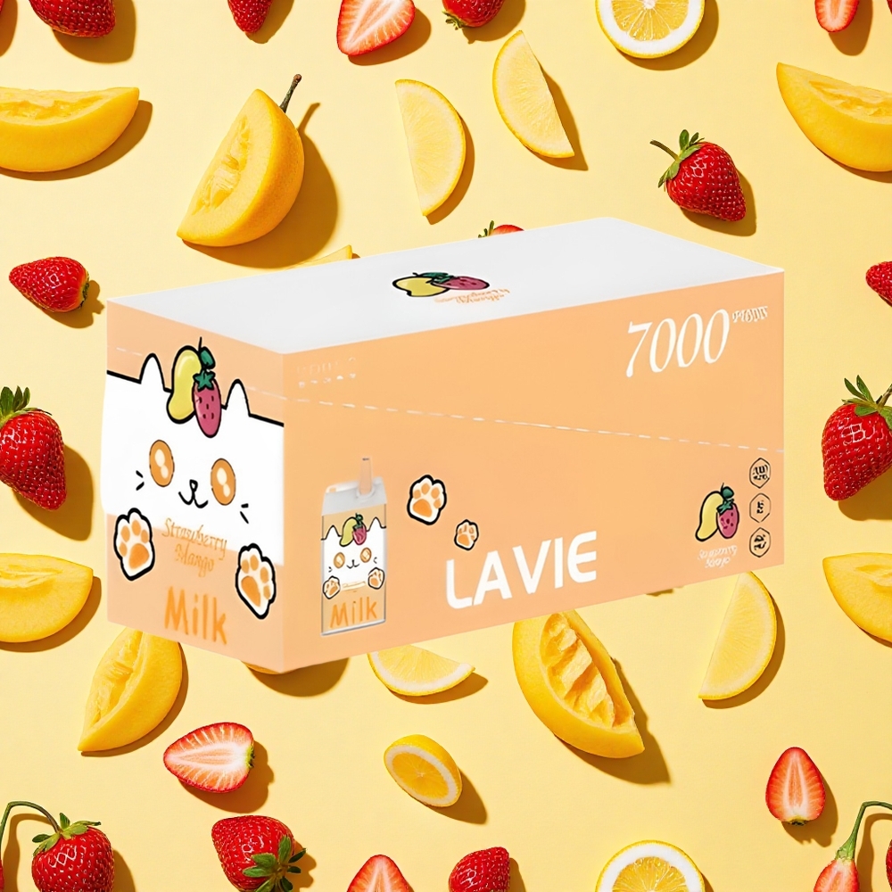 LAVIE Milk 7000 Puffs Strawberry Mango 16ml E-liquid 600mAh Battery Capacity Type-C Charging