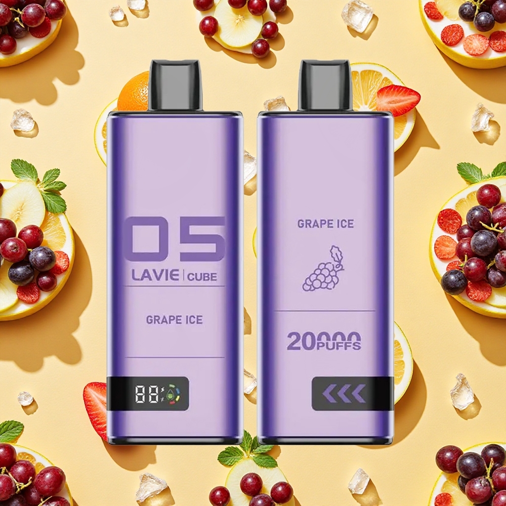 Lavie Cube 20000 Puffs Grape Ice Disposable Vape 28ml E-liquid 25 Type-C Charging