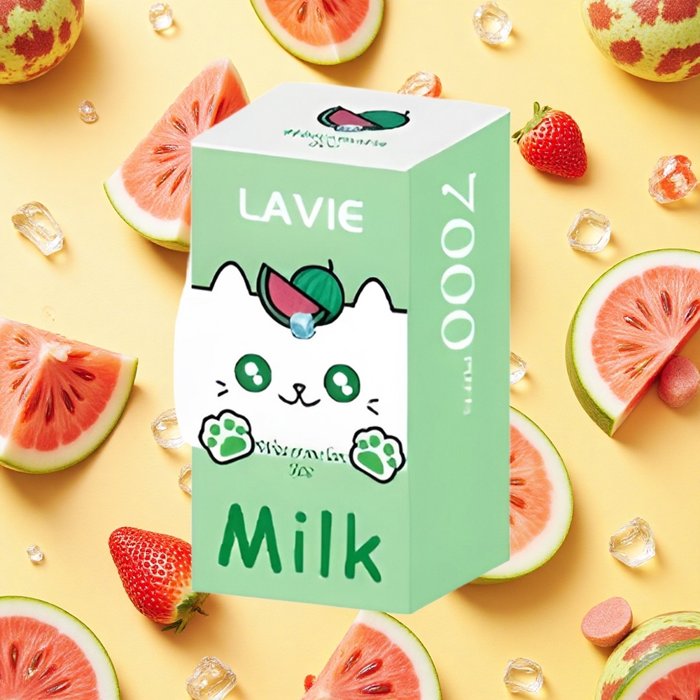 Lavie Milk 7000 Puffs Watermelon Ice 16ml E-liquid 600mAh Battery Capacity Type-C Charging