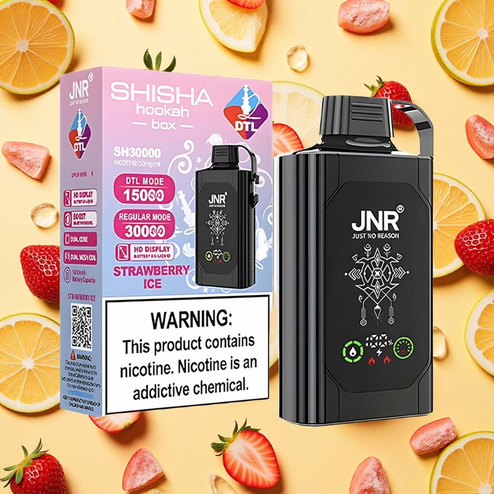 Shisha Hookah Box 20500 Puffs Strawberry Ice 25ml E-liquid 5 Dual Mesh Coil Type-C Charging