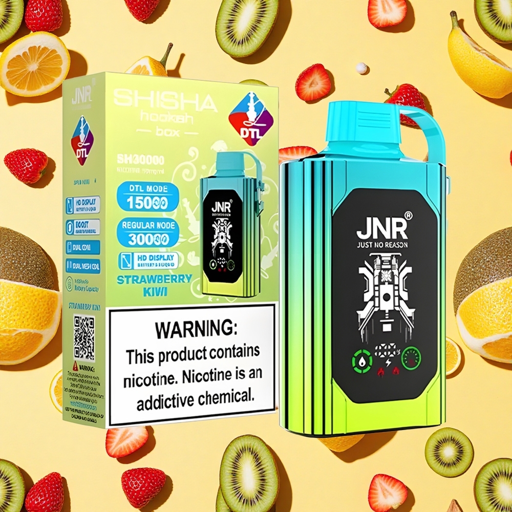 Shisha Hookah Box 20500 Puffs Strawberry Kiwi HD Display 25ml E-liquid Dual Mesh Coil Type-C Charging