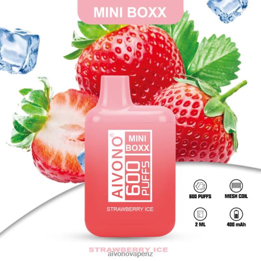 Strawberry Ice Aivono AIM MINI BOXX 600 V2D4236 | Aivono Vape NZ