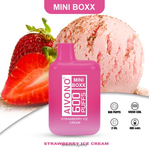 Strawberry Ice Cream Aivono AIM MINI BOXX 600 V2D4232 | Aivono Vape Review