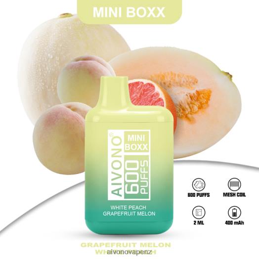 White Peach Grapefruit Melon Aivono AIM MINI BOXX 600 V2D4241 | Aivono Vape NZ