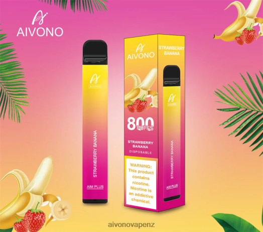 Strawberry Banana Aivono AIM PLUS 800 V2D4192 | Aivono Vape Review