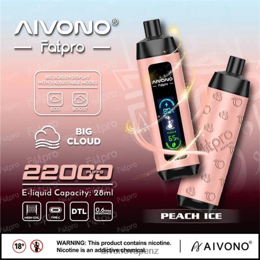 Peach Ice Aivono Fatpro 22000 V2D45 | Aivono Vape Price