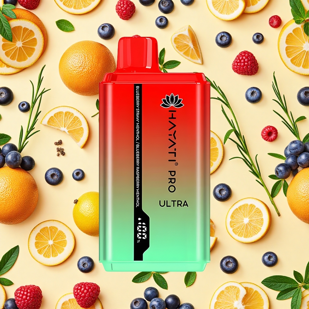 Hayati Pro Ultra 15000 Puffs Blueberny Straw Menthol 24ml E-liquid 2% Nicotine