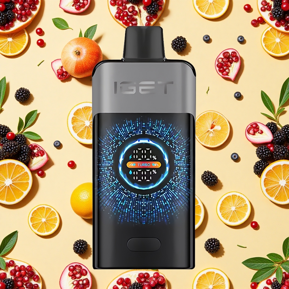 IGET ONE 12000 Puffs Blackberry Cherry Pomegranate 2700mAh Battery Capacity Dual Mesh Coil Curved Screen