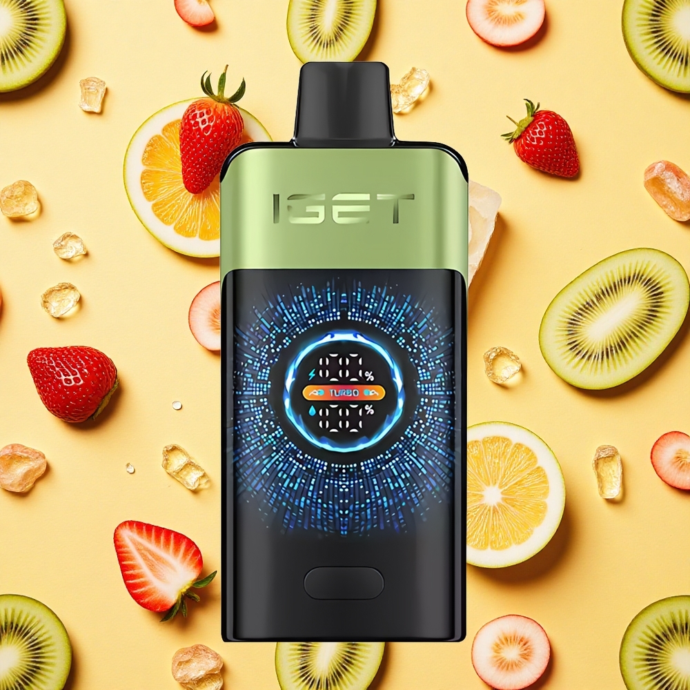 IGET ONE 12000 Puffs Strawberry Kiwi Ice Disposable Vape with 2700mAh Battery Capacity and Dual Mesh Coil