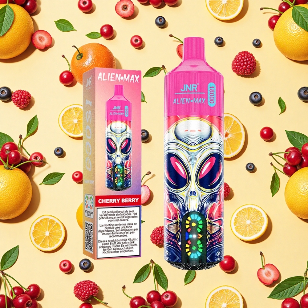 JNR Alien Max 18000 Puffs Cherry Berry Dual Mesh Coil 28ml E-liquid Type-C Charging