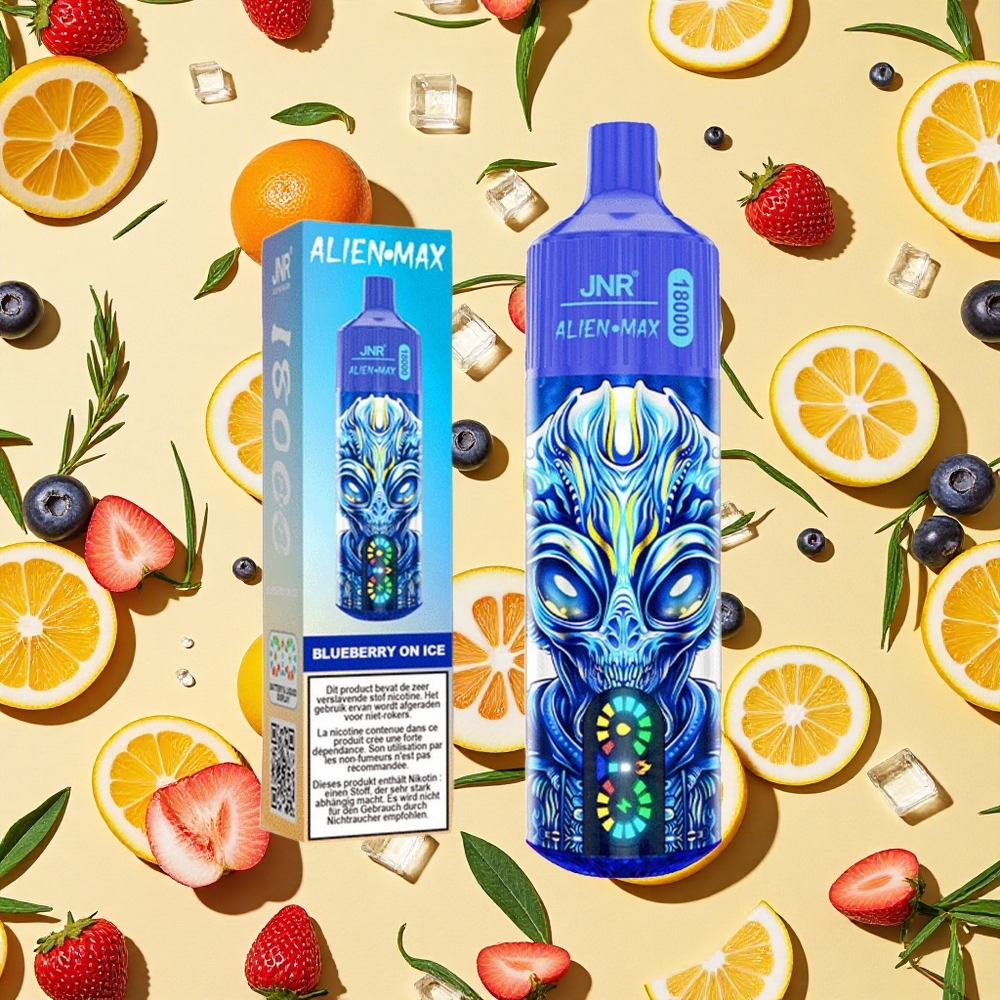 JNR Alien Max 18000 Puffs Dual Mesh Coil Blueberry On Ice Type-C Charging 28ml E-liquid