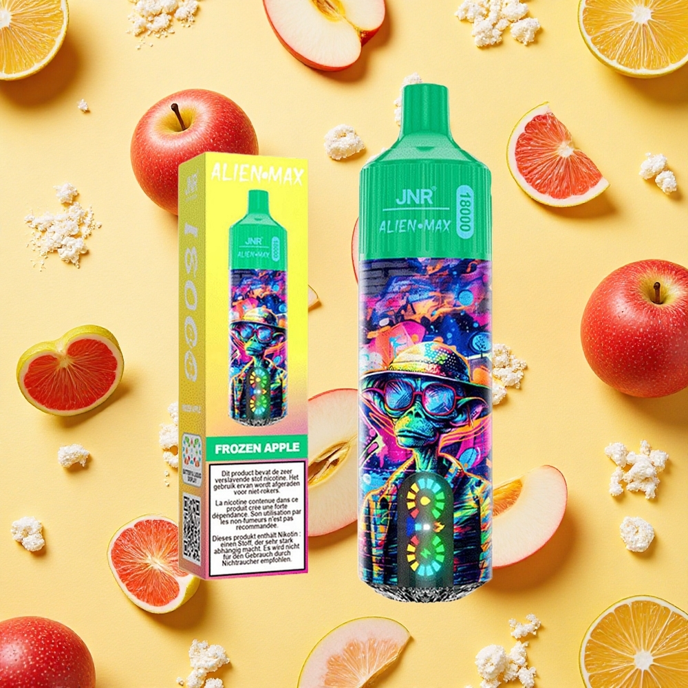 JNR Alien Max 18000 Puffs Frozen Apple Dual Mesh Coil Type-C Charging 28ml E-liquid