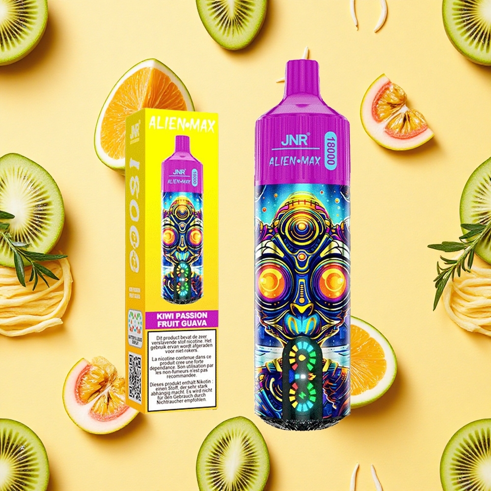 JNR Alien Max 18000 Puffs Kiwi Passion Fruit Guava Dual Mesh Coil LED Type-C Charging