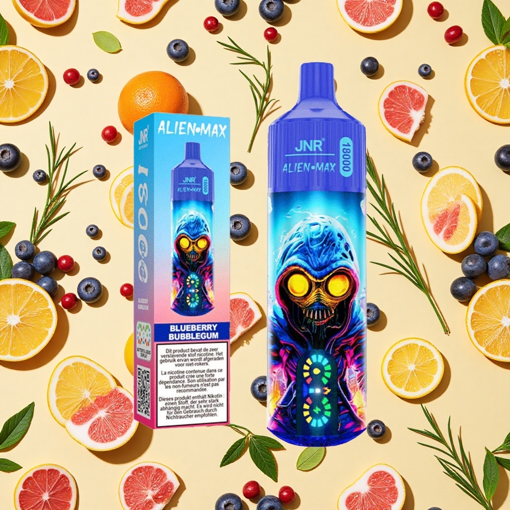 JNR Alien Max 18000 Puffs LED Dual Mesh Coil Blueberry Bubblegum