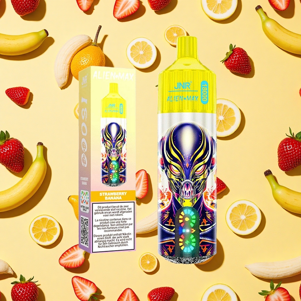 JNR Alien Max 18000 Puffs Strawberry Banana Dual Mesh Coil LED Type-C Charging