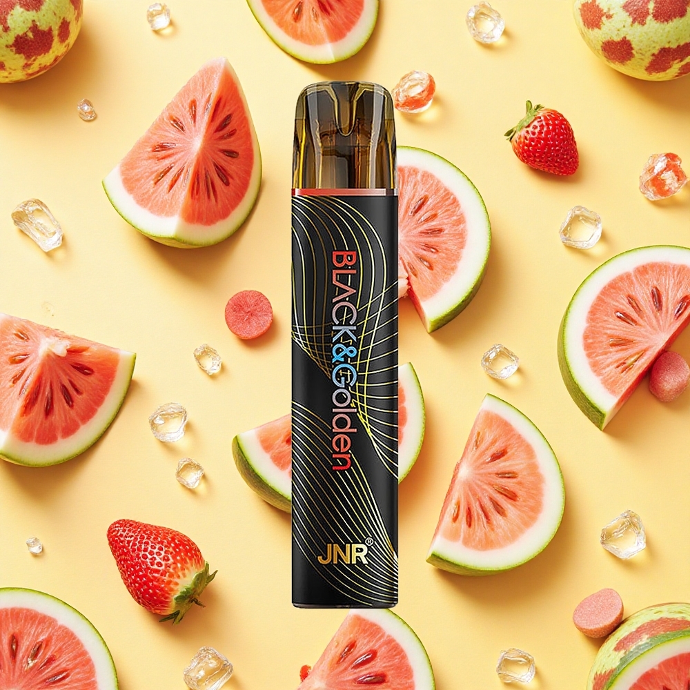 JNR Black&Golden 600+200 Puffs Disposable Vape Watermelon Ice TPD 2% Nicotine