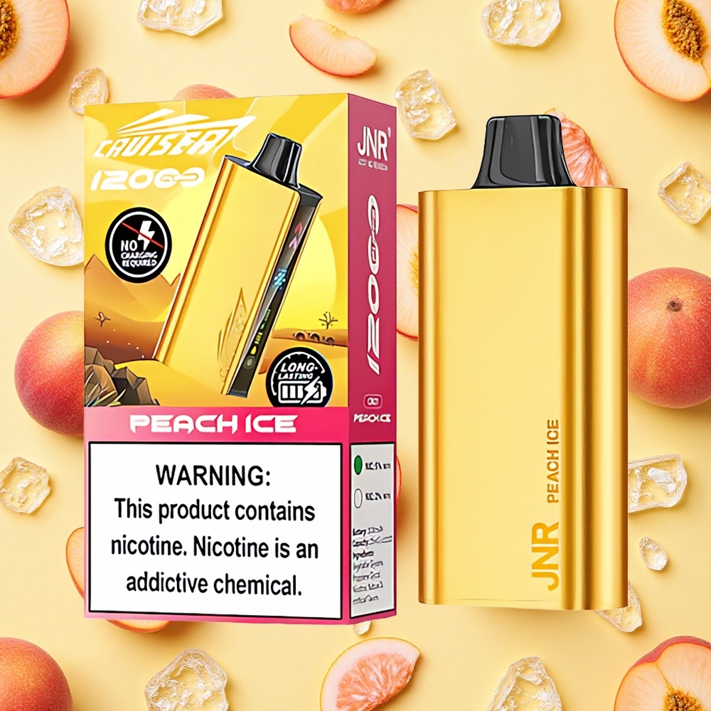 JNR Cruiser 12000 Puffs Peach Ice 3500mAh Battery Capacity Dual Mesh Coil Animation Screen