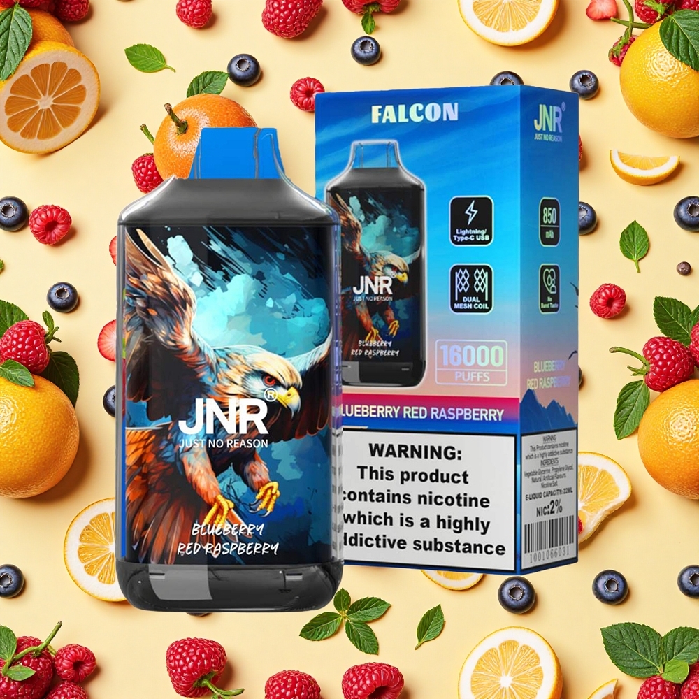 JNR Falcon 16000 Puffs 22ml E-liquid Dual Mesh Coil Blueberry Red Raspberry