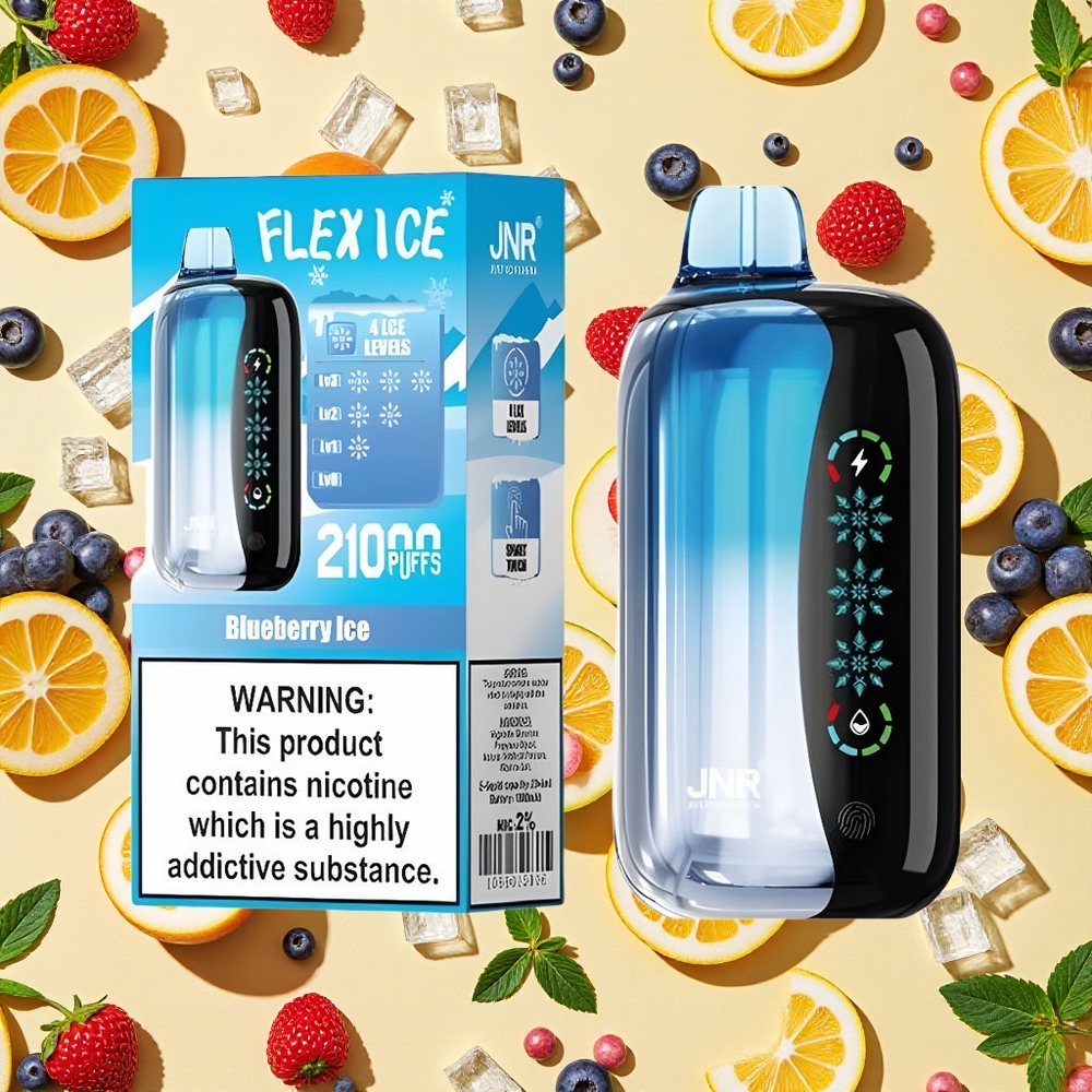 JNR Flex Ice 21000 Puffs Blueberry Ice Adjustable Airflow Dual Mesh Coil
