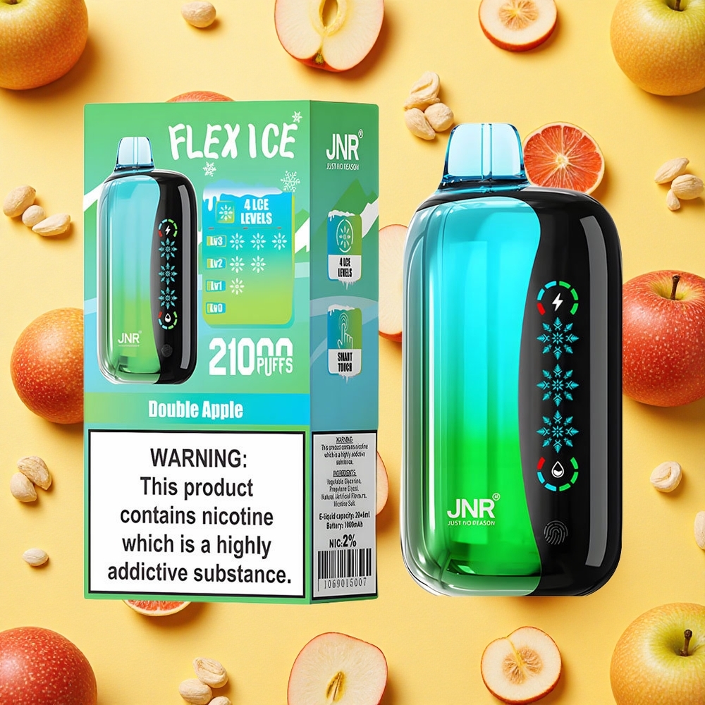 JNR Flex Ice 21000 Puffs Disposable Vape Double Apple 26ml E-liquid 1000mAh Battery Capacity