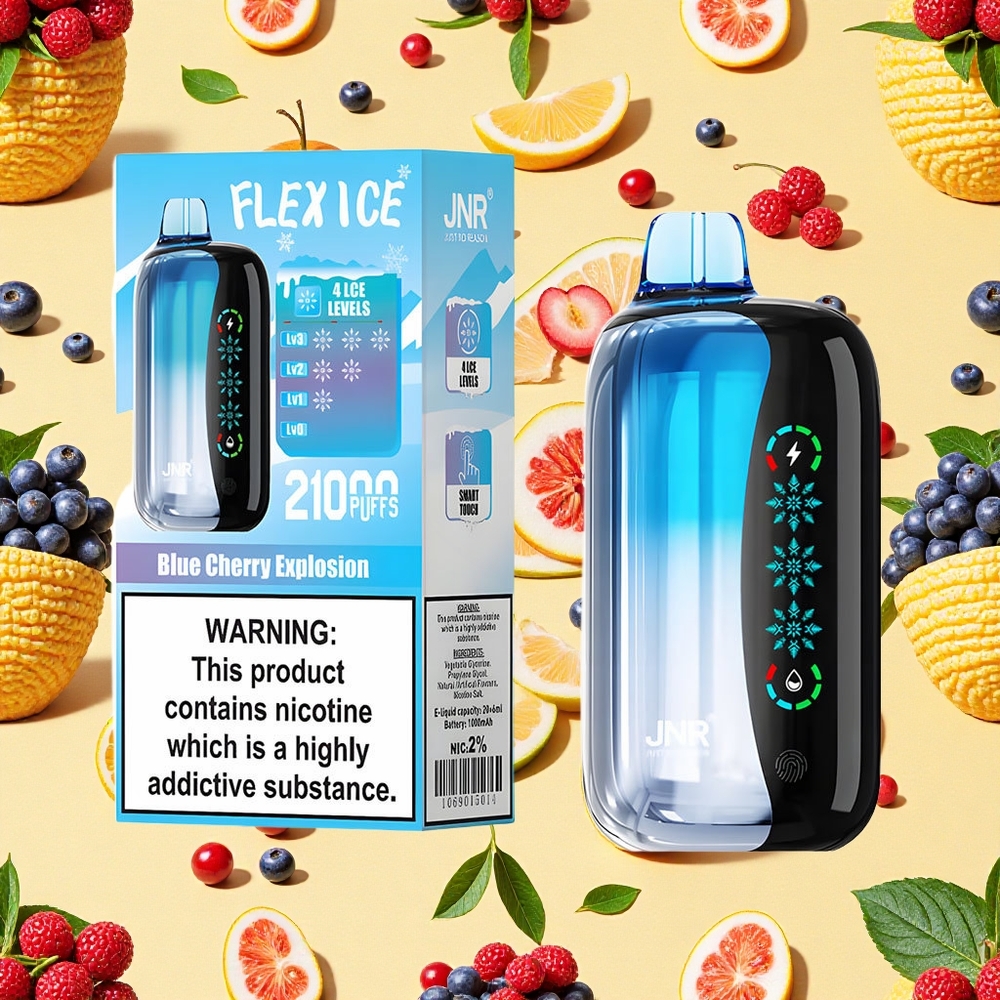 JNR Flex Ice 21000 Puffs Dual Mesh Coil Touch Screen Blue Cherry Explosion