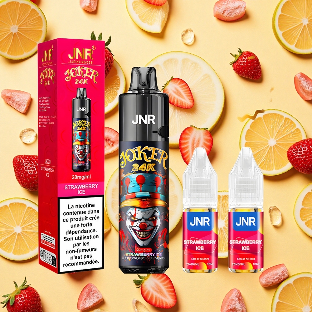 JNR Joker 24000 Puffs Strawberry Ice 2+10ml E-liquid 800mAh Battery Capacity TPD